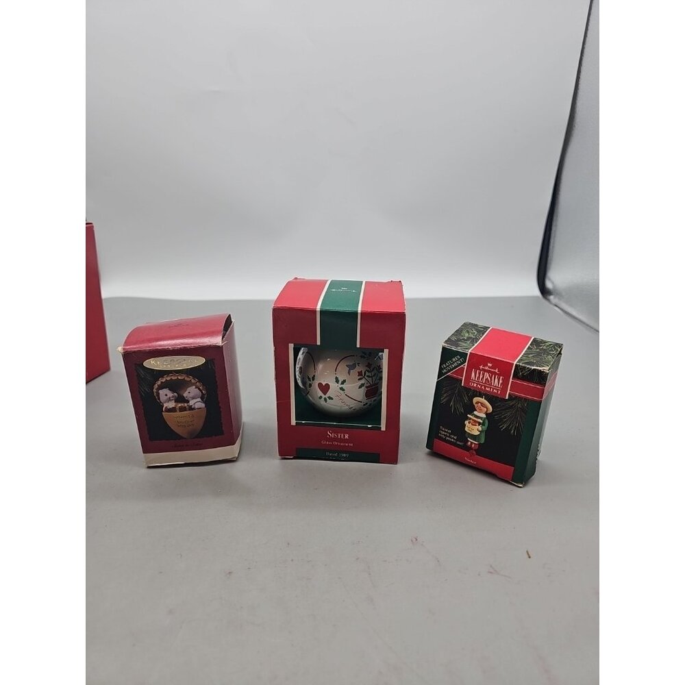 Lot‎ of 3 Hallmark SISTER Ornament Christmas Ornaments  Keepsake Ornaments W/box
